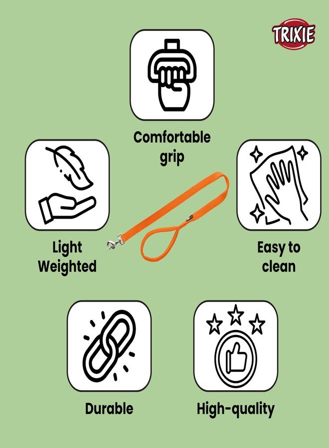 Trixie Premium Anti Slip Padded Handle Long Dog Leash Durable,Comfortable and High Strength Dog Training Leash for 10 kg or Less 3.93 ft./15 mm (XS-S, Papaya) - Image 3